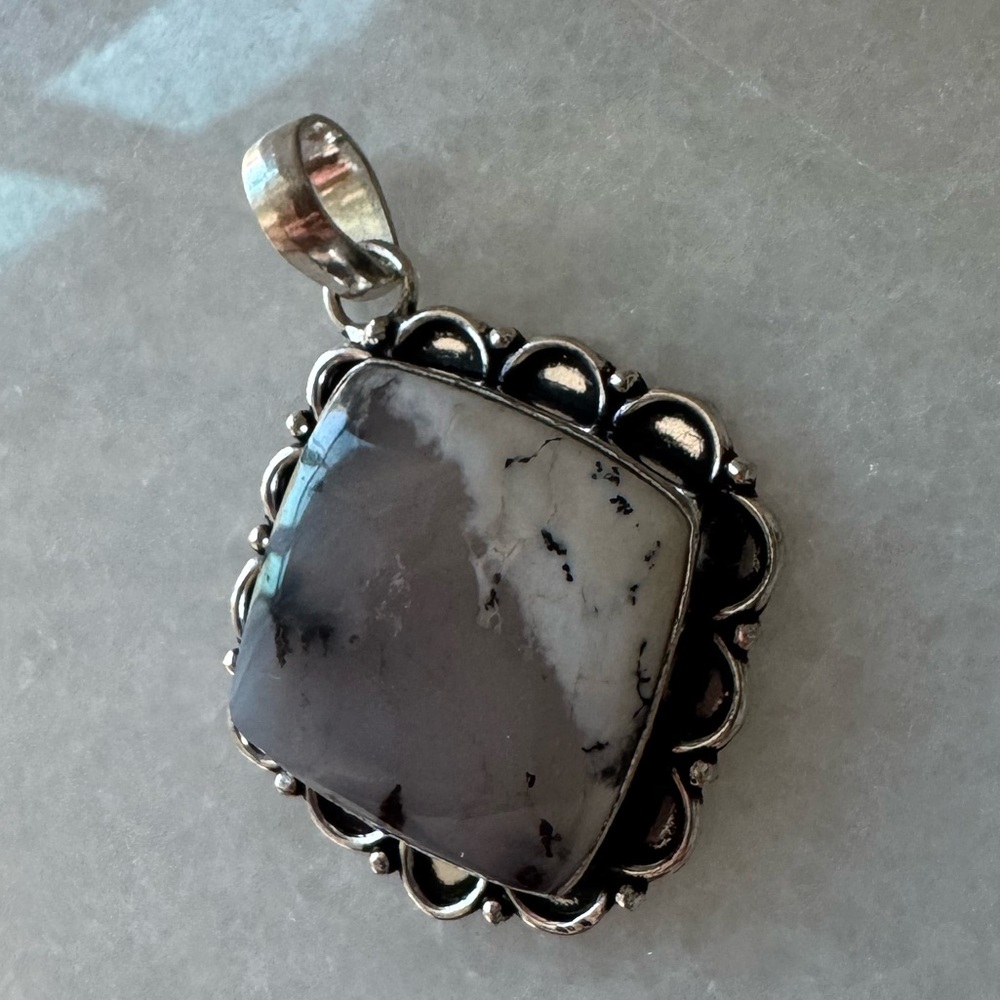 NWOT Sundance Tundra Terrain Pendant, Dendrite Opal, Sterling Silver - Picture 3 of 4